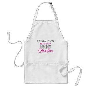 Tablier Chic rose et noir Texte Grandchildren Funny Grand-