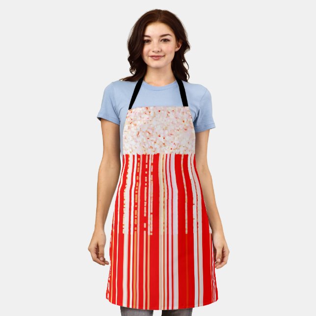 Tablier Chic rouge et blanc (Porté)