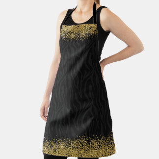 Tablier Chic Wild Zebra modèle or Parties scintillant-Look