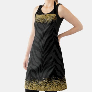 Tablier Chic Wild Zebra modèle or Parties scintillant-Look