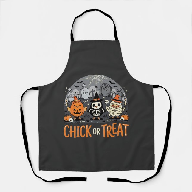 Tablier Chick or Treat Mignon Design de Cimetière Hallowee (Recto)