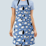 Tablier Chien<br><div class="desc">Un motif de chien de dessin animé amusant sur un arrière - plan bleu, qui peut être changé dans l'outil de conception. Art original de Nic Squirrell. Parfait pour les mamans et les papas de chien et les amateurs d'animaux et de animaux de compagnie.</div>