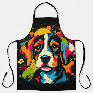 Tablier Chien Abstrait vintage