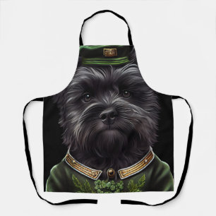 Tablier Chien Affenpinscher en Robe de la Saint Patrick
