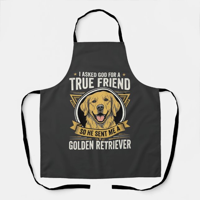 Tablier Chien Ami Véritable Golden Retriever (Recto)