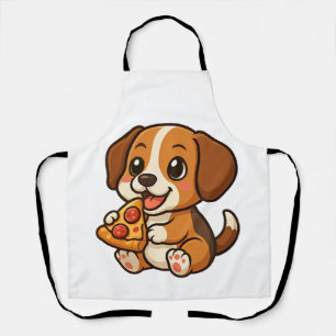Tablier Chien beagle mignon pizza amateurs de pizza dessin