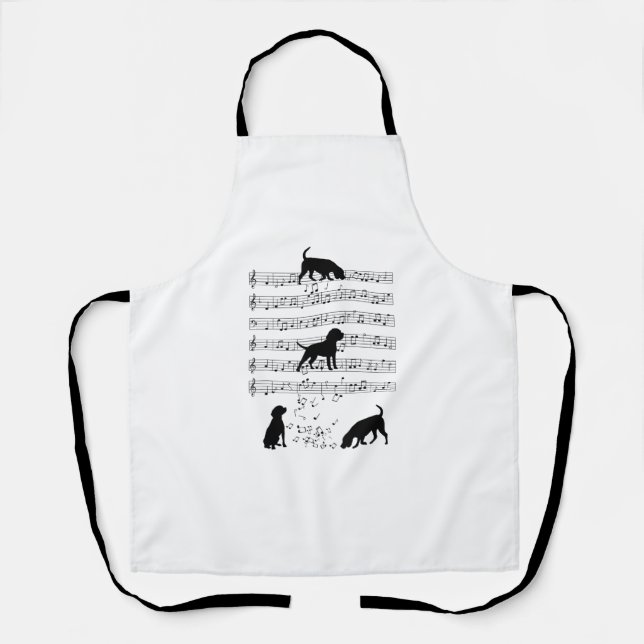 Tablier Chien beagle Musique Note Musicien de Clef Cute Be (Recto)