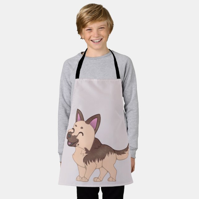 Tablier Chien berger allemand de Kawaii (Porté)