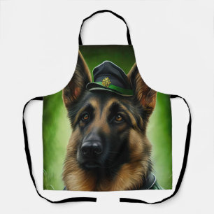 Tablier Chien berger allemand en tenue de jour St. Patrick