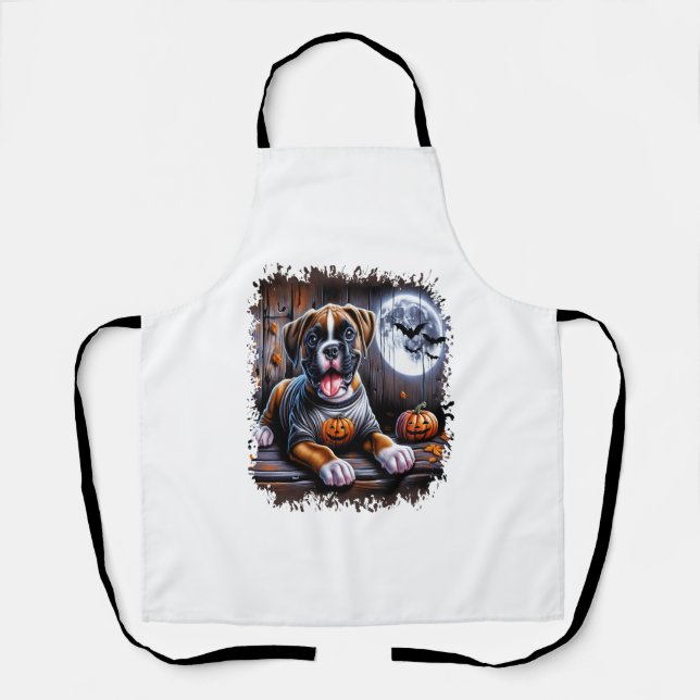 Tablier Chien Boxer Halloween (Recto)
