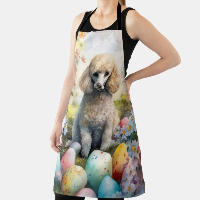 Tablier Chien Caniche avec Vacances de Pâques Œufs (Insitu)