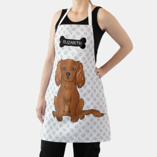 Tablier Chien Cavalier King Charles Spaniel Ruby & Nom