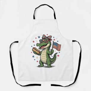 Tablier Chien Chaud Alligator Patriotique Vintage Vector T