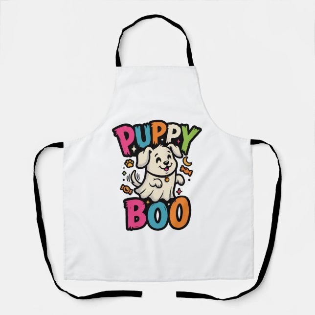 Tablier Chien Chiot Boo Halloween (Recto)