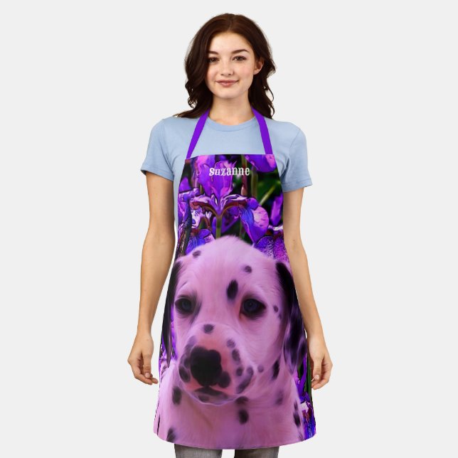 Tablier Chien chiot dalmate mignon personnalisé (Porté)