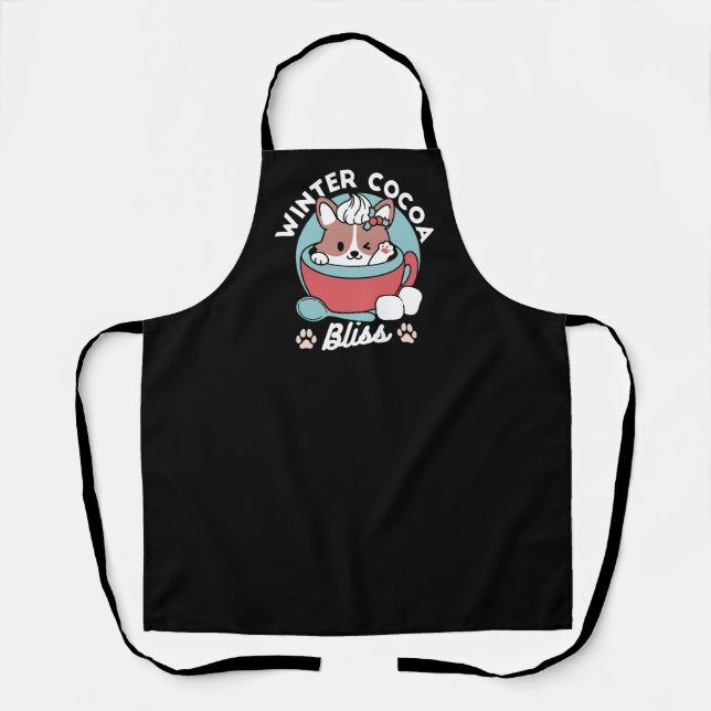 Tablier Chien dans la Mug Festive pour Vibes de vacances - (Recto)