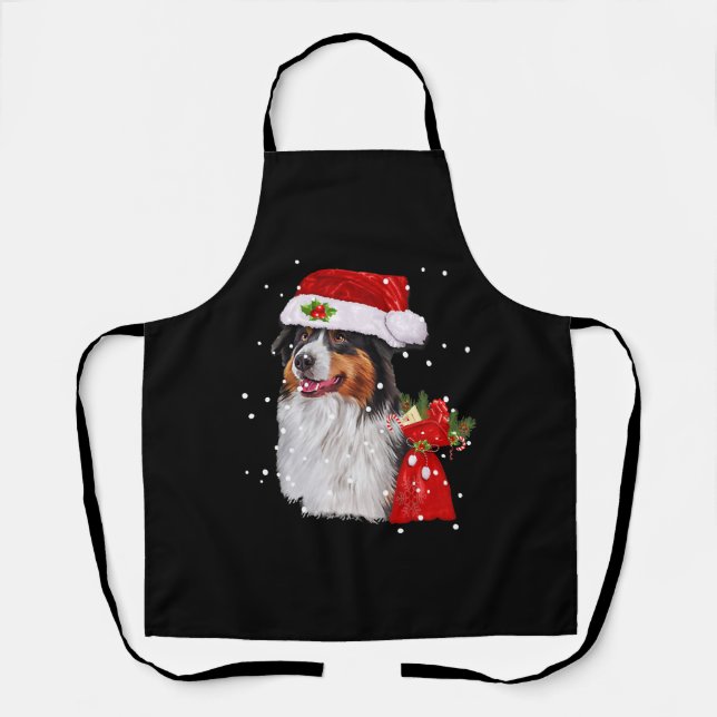 Tablier Chien de Berger Australien Noël (Recto)