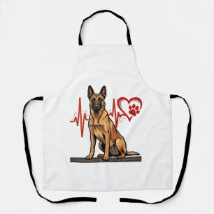 Tablier Chien de berger belge Battement de coeur Patte Coe