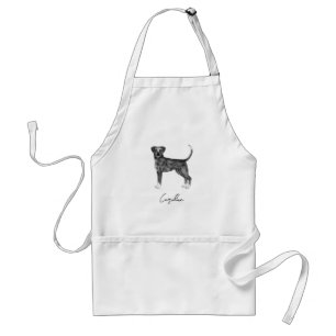 Tablier Chien De Boxe Allemand En Noir Et Blanc & Nom Pers