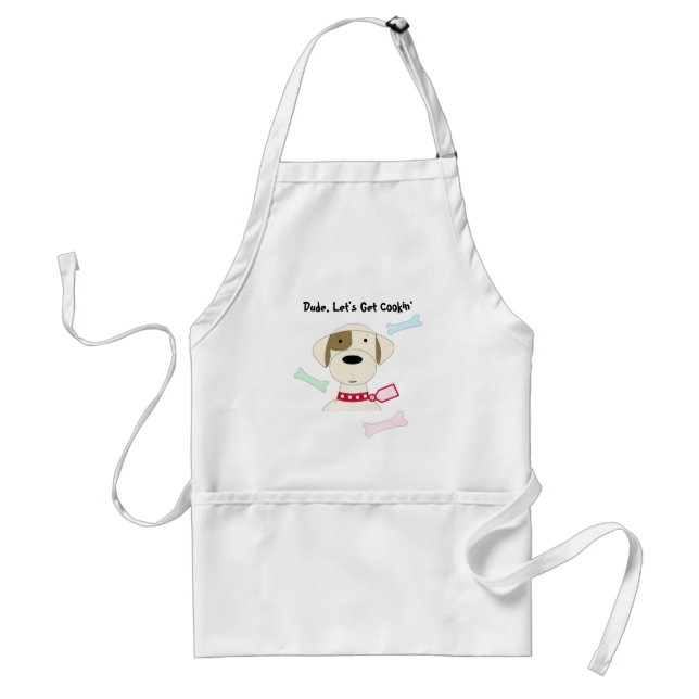 Tablier Chien de dessin animé avec phrase amusante (Devant)