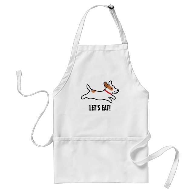 Tablier Chien de dessin animé Jack Russell Terrier avec te (Devant)