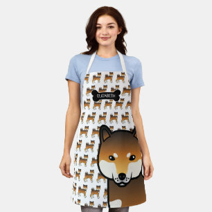 Tablier Chien de dessin animé mignon Shiba Inu au sésame r