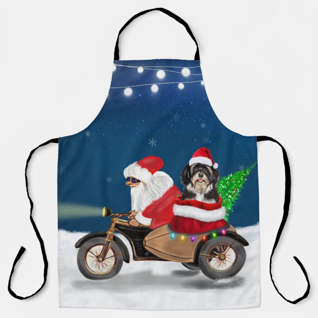 Tablier Chien de Havanais Noël Père Noël (Recto)