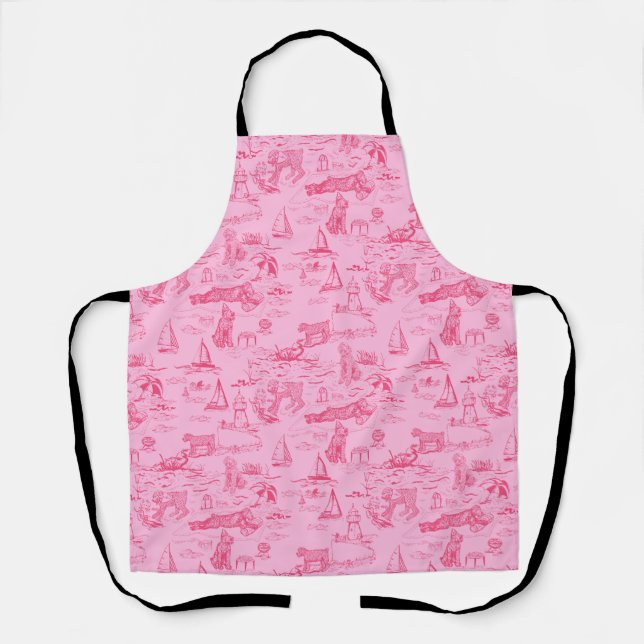 Tablier Chien de Mer Toile Rose  (Recto)