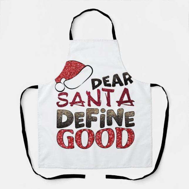 Tablier Chien de Noël Anglais Père Noël Illuminations Noël (Recto)