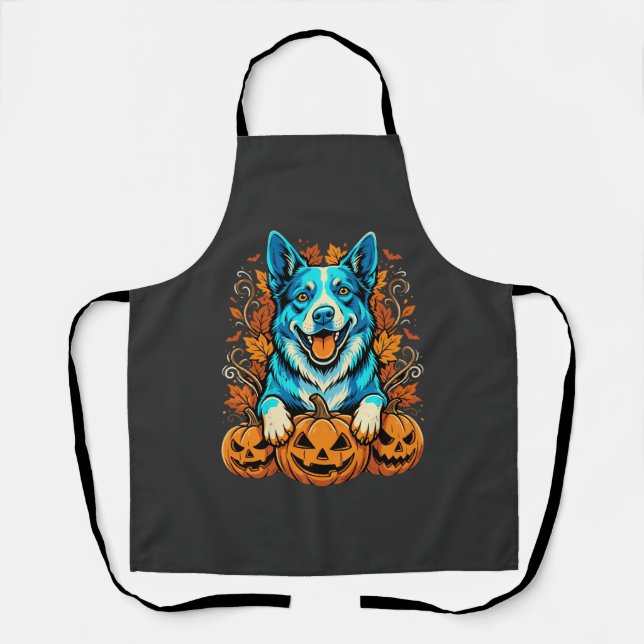 Tablier Chien d'Halloween avec citrouilles Jack O Lantern_ (Recto)
