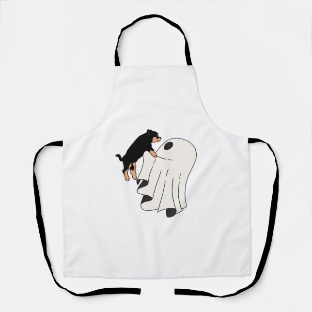 Tablier Chien d'Halloween Chien Éffrayant (Recto)