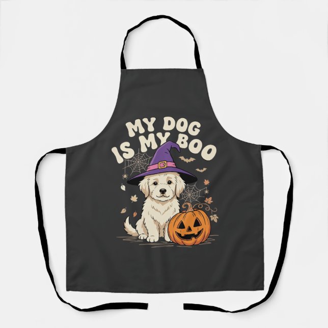 Tablier Chien d'Halloween Mon chien est mon amour (Recto)