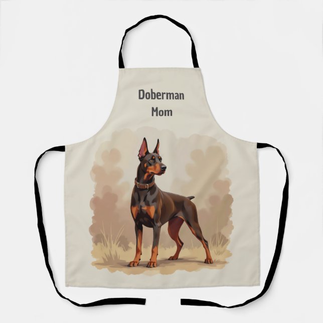 Tablier Chien Doberman Pinscher Brun Rouille Rouge (Recto)