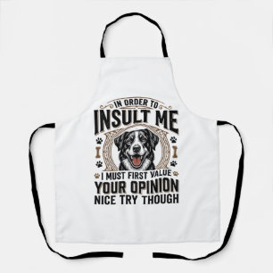 Tablier Chien drôle avis vintage t-shirt design_1
