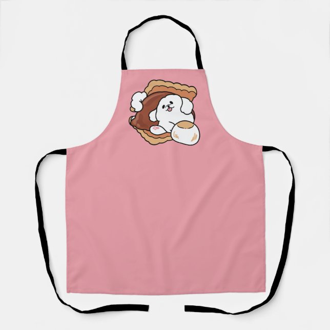 Tablier Chien drôle et design de S'more – Pun pour amateur (Recto)