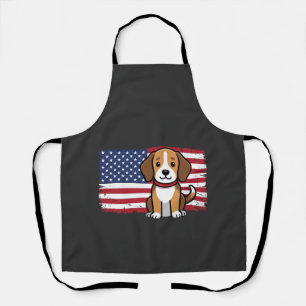 Tablier Chien du drapeau américain vecteur patriotique