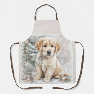 Tablier chien du Nouvel An et neige