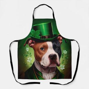 Tablier Chien du Staffordshire américain à la St. Patrick'