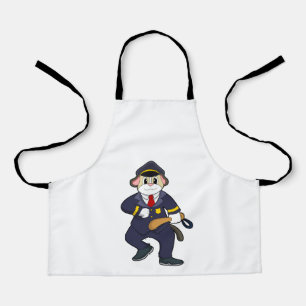 Tablier Chien en policier avec uniforme de police