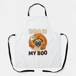 Tablier Chien Est Boo Pug Halloween Fantôme Citrouille