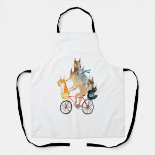 Tablier Chien et chats à vélo