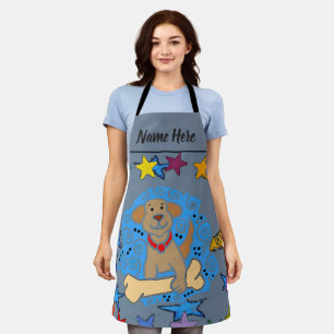 Tablier Chien et os, ajouter du texte, Apron