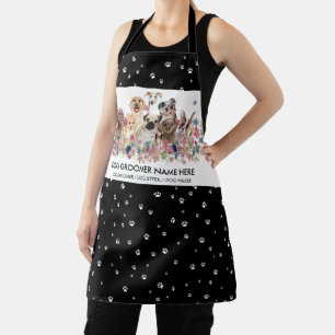 Tablier Chien Grossissant Spa noir blanc pâtés minuscules