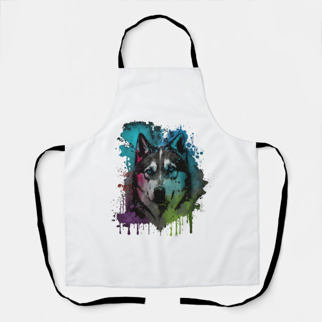 Tablier Chien Husky (Recto)