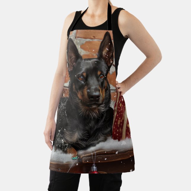 Tablier Chien Kelpie Australien Noël Festif (Insitu)