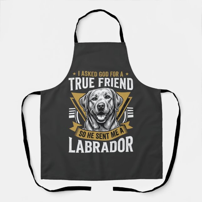 Tablier Chien Labrador véritable ami (Recto)