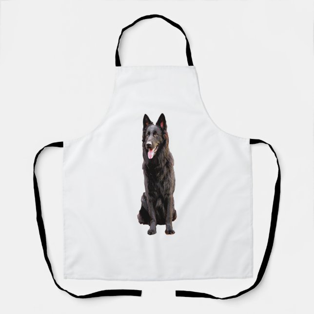 Tablier Chien noir berger allemand (Recto)