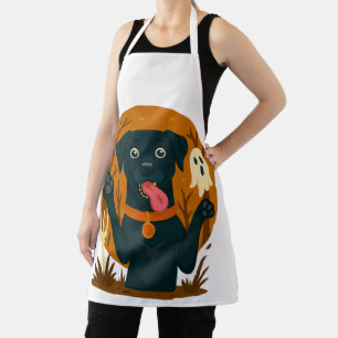 Tablier Chien noir mignon effrayant avec fantôme