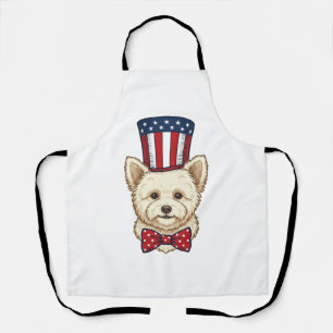 Tablier Chien Patriotique Haut-de-Forme Design Vectoriel V
