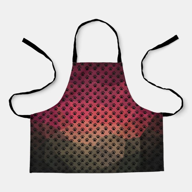 Tablier Chien patte, empreinte animale, chat animal poster (Recto)